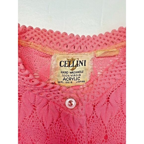 *Vintage Cellini Cardigan Sweater Sm? Bright Pink Grannycore Twee Softie Girly - Picture 2 of 6